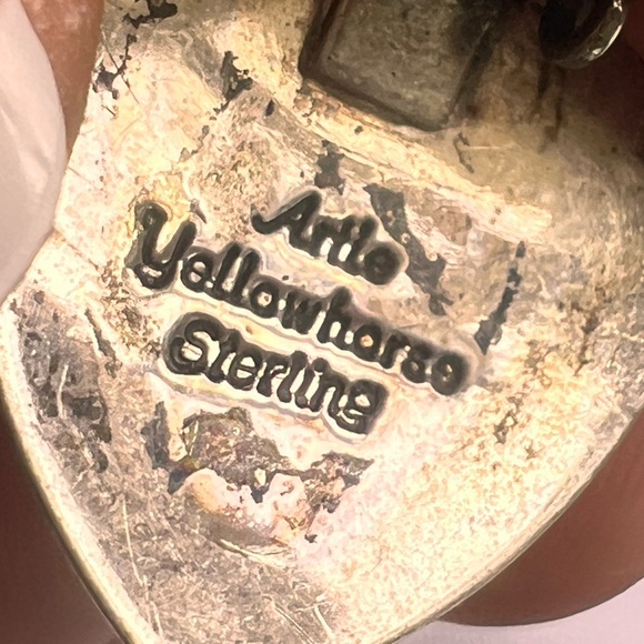 Artie Yellowhorse Sterling Silver Turquoise Native American Oval Earrings - Picture 4 of 10